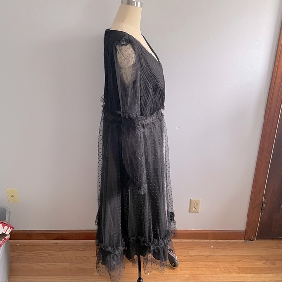 Mac Duggal 68567 Plus Size Long Sleeve Formal Midi Dress- Black- Size 20W - Picture 7 of 12